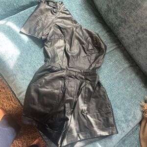 TCEC Black Faux Leather Outfit